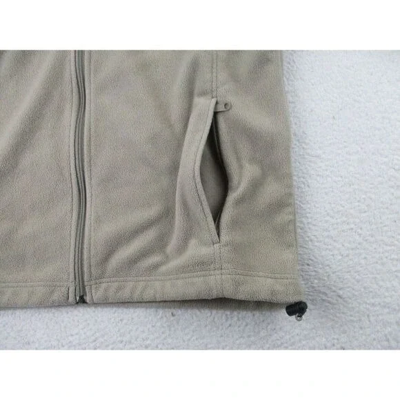 Columbia‎ Sportswear Sweater Mens Medium Full Zip Beige Fleece Pockets Outdoor M